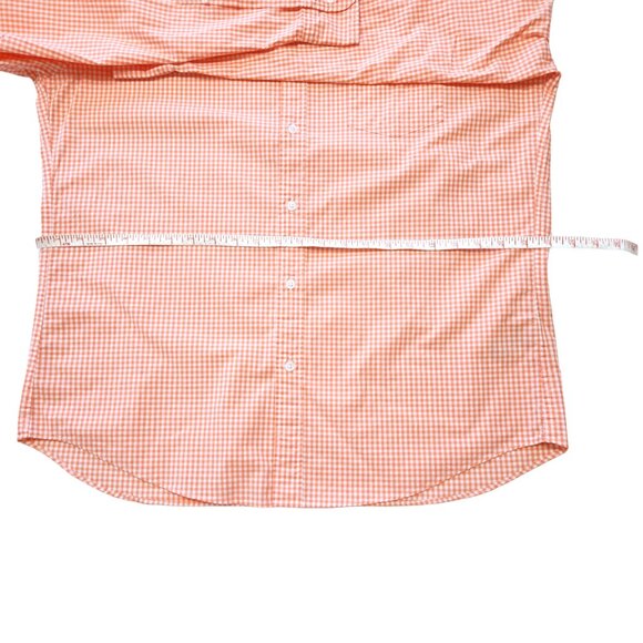 J. Crew Button Down Long Sleeved Shirt Soft Coral & White Check Size Slim XL - Picture 12 of 15
